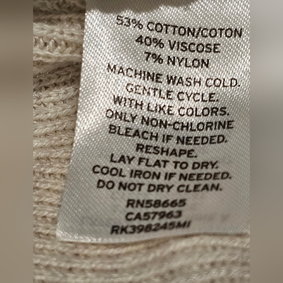 EUC ABOUND MEDIUM TAN/OATMEAL SOLID TIE FRONT SWEATER. - Picture 6 of 6